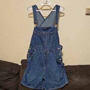 Y2K Old Navy Blue Denim Women Jean Short Overalls